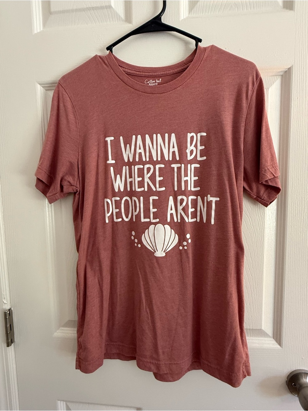 Disney Themed Mauve Pink Short Sleeve Tee with White Shell Graphic